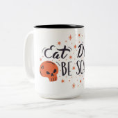 飲食べんで怖い2トーンのコーヒーマグ ツートーンマグカップ (正面左)