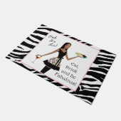 飲食べんで素晴らしい！アフリカ系アメリカ人ディバ ドアマット (アングル)