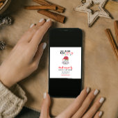 飲食べんでMeowy Cartoon Santa Cat Christmas 招待状