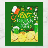 飲食べ料およびビーアイリッシュ食品および飲料ラベルS ワインラベル (シングルラベル)