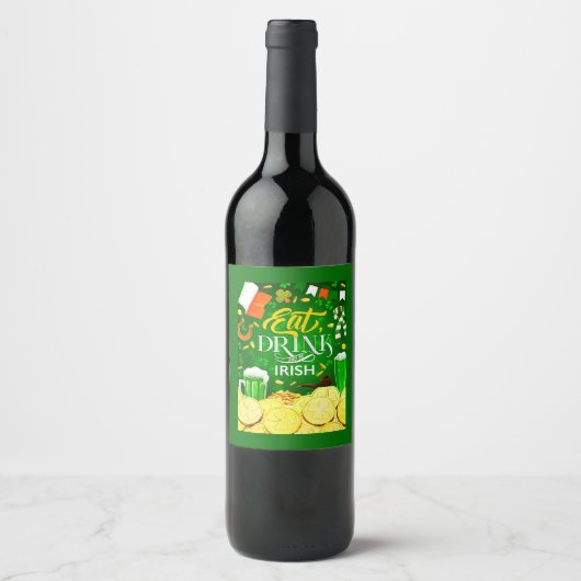 飲食べ料およびビーアイリッシュ食品および飲料ラベルS ワインラベル (正面)