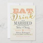 飲食べ料およびBE結婚したウェディングシャワー招待状 招待状 (正面)