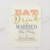 飲食べ料およびBE結婚したウェディングシャワー招待状 招待状 (正面/裏面)