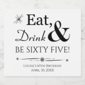 飲食べ料とBe65レトロ65誕生日 ビールラベル (シングルラベル)