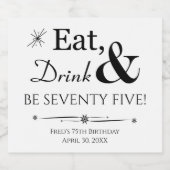 飲食べ料とBe 75レトロ75誕生日 ビールラベル (シングルラベル)