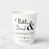 飲食べ料とBe 75レトロ75誕生日 紙コップ (裏面)