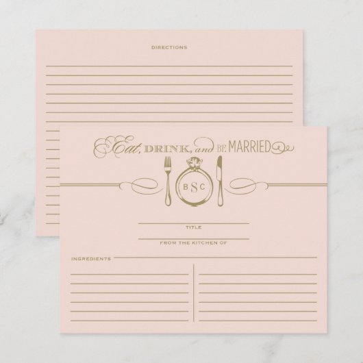 飲食べ飲み物とビー結婚した赤面と金ゴールドレシピ (正面/裏面)