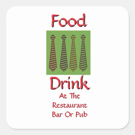 飲食店 バー または パブ 白 スクエアシール (正面)