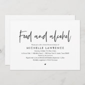 飲食物モダンブライダルシャワー 招待状 (正面/裏面)