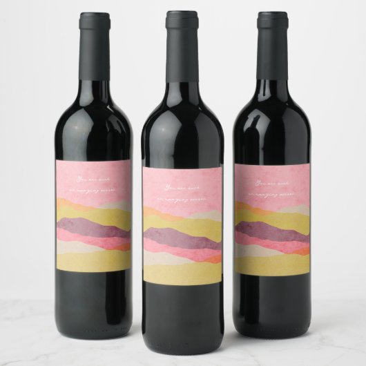 飲食物ラベルセット抽象芸術景観 ワインラベル (ボトル)