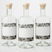 飲食物ラベルセット – 白黒ダイジー リキュールボトルラベル (ボトル)