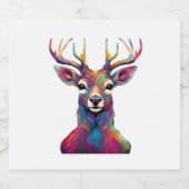 飲食物ラベルセット – 鹿カラフル鹿 スパークリングワインラベル (シングルラベル)