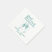 飲In Loveパーソナライズされたビーチ結婚ズ スタンダードカクテルナプキン (角)