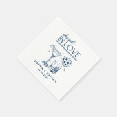 飲In Loveパーソナライズされたビーチ結婚ズ スタンダードカクテルナプキン (角)