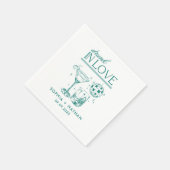 飲In Loveパーソナライズされたビーチ結婚ズ スタンダードカクテルナプキン (角)