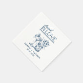 飲In Loveパーソナライズされたビーチ結婚ズ スタンダードカクテルナプキン (角)