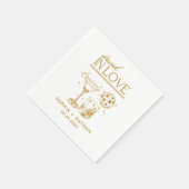 飲In Loveパーソナライズされたビーチ結婚ズ スタンダードカクテルナプキン (角)