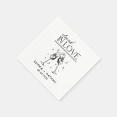 飲In Loveパーソナライズされたビーチ結婚ズ スタンダードカクテルナプキン (角)