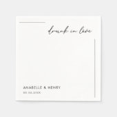 飲Love Minimalist Script & Lineの結婚中 スタンダードカクテルナプキン (正面)
