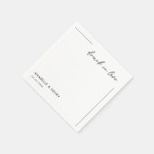 飲Love Minimalist Script & Lineの結婚中 スタンダードカクテルナプキン (角)