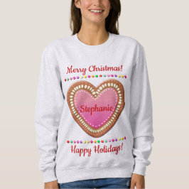 飴をまぶしたドイツのジンガーブレッドハート スウェットシャツ