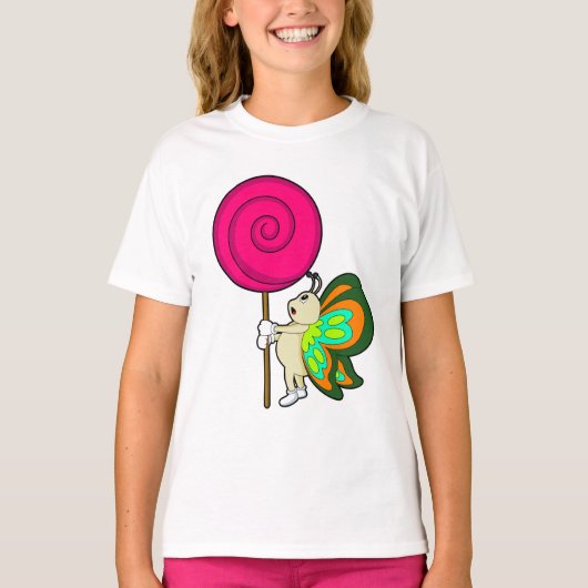 飴を持つ蝶 Tシャツ (正面)