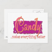 飴を食べると何でも良くなる ポストカード (正面/裏面)