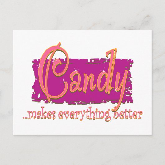 飴を食べると何でも良くなる ポストカード (正面)