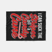 飴吸杖ストライプXmのはいけな フリースブランケット (正面(横))