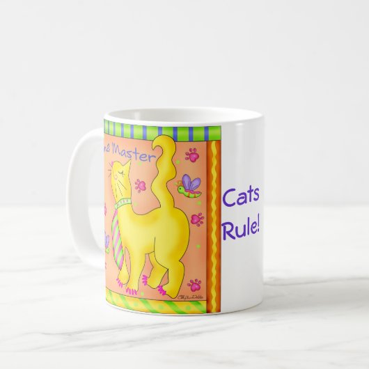 飼い主ねこが飼い主 コーヒーマグカップ (正面左)