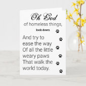 飼い主のいない犬と猫のための小さな足の祈りの言葉 カード (黄色い花)