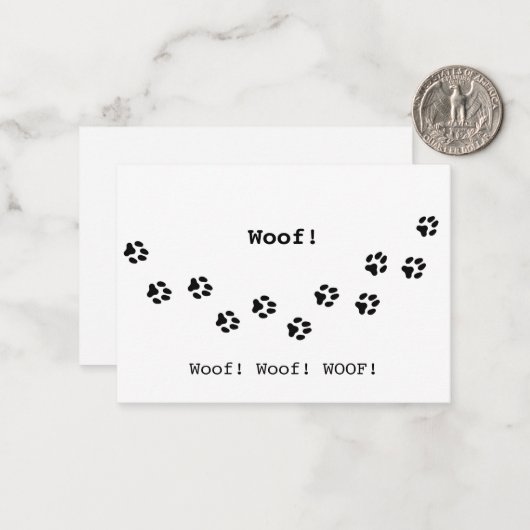 飼い主のかわいさを犬の足でプリントパーソナライズされた ノートカード (正面/裏面インサイチュ)