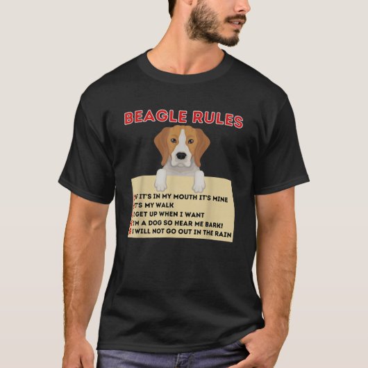 飼い主のビーグル犬の愛人おもしろいペットのためのビーグルのルール Tシャツ (正面)