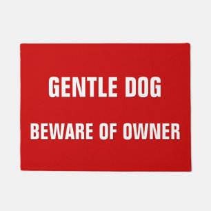 飼い主のユーモアの入り口におもしろい気を付ける優しい犬 ドアマット