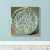 飼い主、ヤギ、犬を描いた料理 キャンバスプリント (インサイチュ (ウッドフロア))