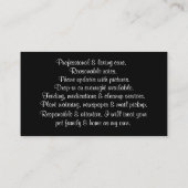 飼い犬とペットの座り気に猫 名刺 (裏面)