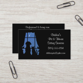 飼い犬とペットの座り気に猫 名刺