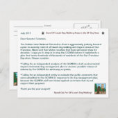 飼い犬のリード外し散歩を守れ 上院議員フェインスタイン ポストカード (正面/裏面)