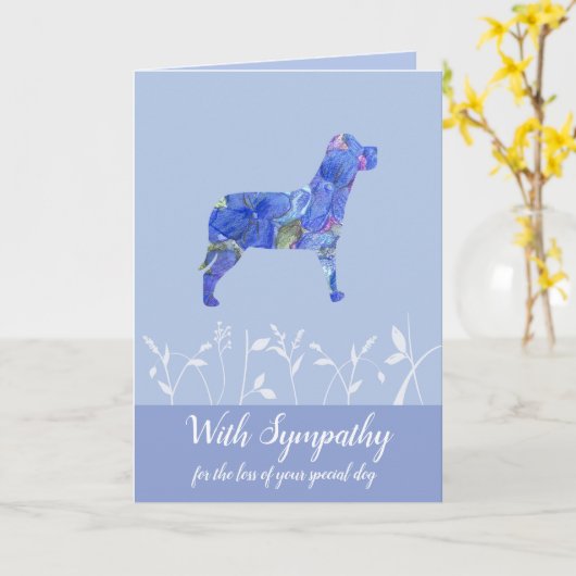 飼い犬の損失のための悔やみや弔慰を使って カード (黄色い花)