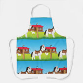飼い猫とヤギの漫画 エプロン (正面)