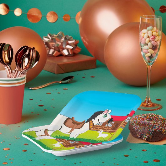 飼い猫とヤギの漫画 ペーパープレート