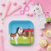 飼い猫とヤギの漫画 ペーパープレート (パーティー)