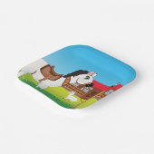 飼い猫とヤギの漫画 ペーパープレート (傾斜あり)