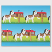 飼い猫とヤギの漫画 ラッピングペーパー (フラット)