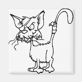 飼い猫のけがをした動物の包帯ネコ国内 マグネット (正面)