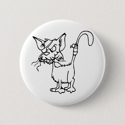 飼い猫のけがをした動物の包帯ネコ国内 缶バッジ (正面)