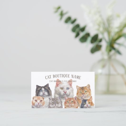 飼い猫ペット 名刺 (スタンド正面)