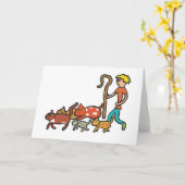 飼い猫 カード (黄色い花)