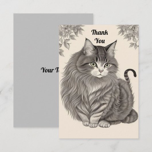 飼い猫 サンキューカード (正面/裏面)