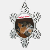 飼い猫 スノーフレークピューターオーナメント (右)